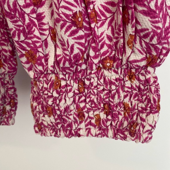 Anthropologie Pink Abstract Floral Smocked Joggers New - Picture 10 of 13